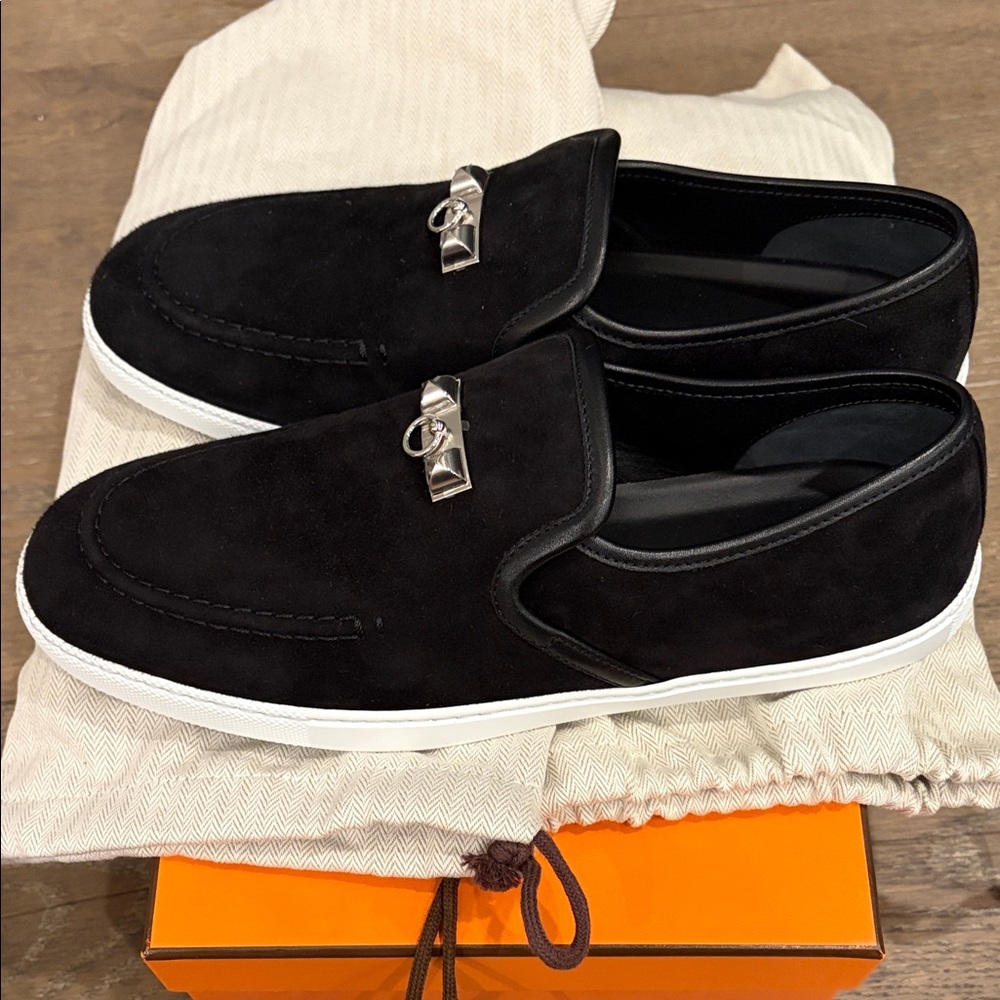 Hermes black suede sneakers - Picture 3 of 4